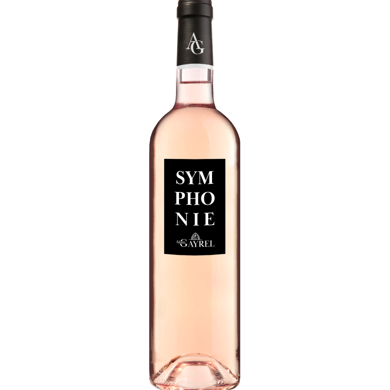 bouteille de vin rosé Symphonie - Côtes du Tarn IGP avec robe brillante et notes fruitées